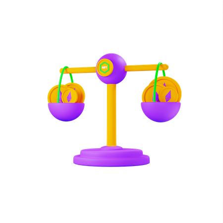 Nft Coin Scales  3D Icon
