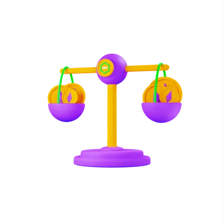 Nft Coin Scales  3D Icon