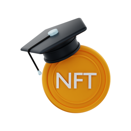 NFT coin scholar  3D Illustration