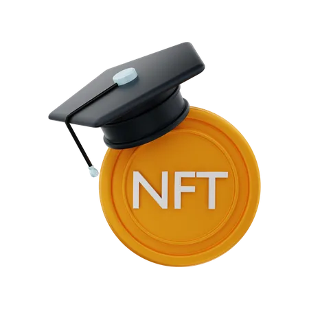 NFT coin scholar  3D Illustration