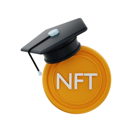 NFT coin scholar 3D Illustration