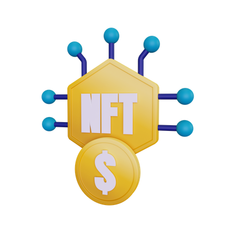 Nft com dólar  3D Illustration