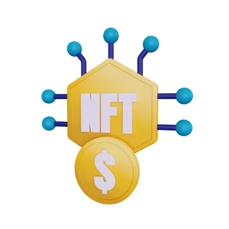 Nft com dólar  3D Illustration