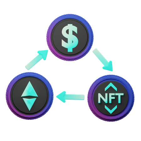 Comercio nft  3D Illustration