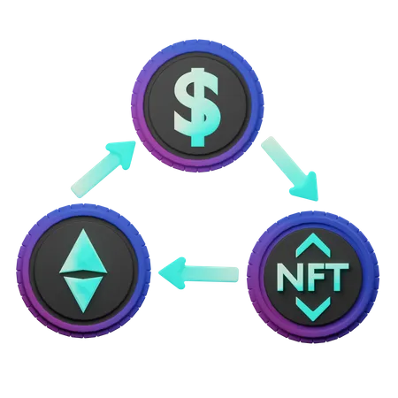 Comercio nft  3D Illustration