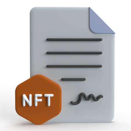 Contrato inteligente nft  3D Icon