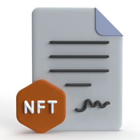 Contrato inteligente nft  3D Icon