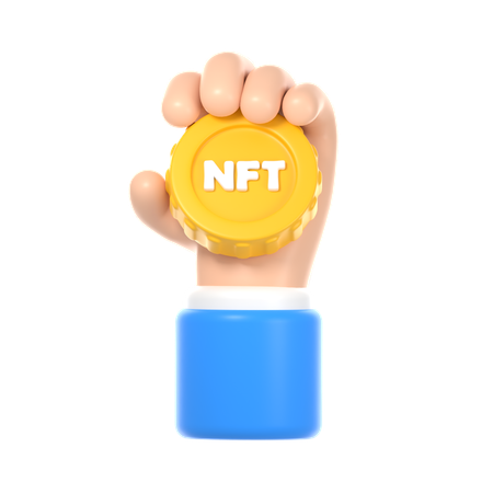 Retenção de moeda criptográfica NFT  3D Icon