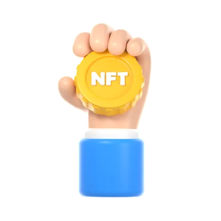 Retenção de moeda criptográfica NFT  3D Icon