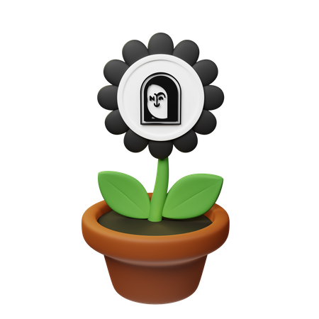 Nft Crypto Plant Pot  3D Icon