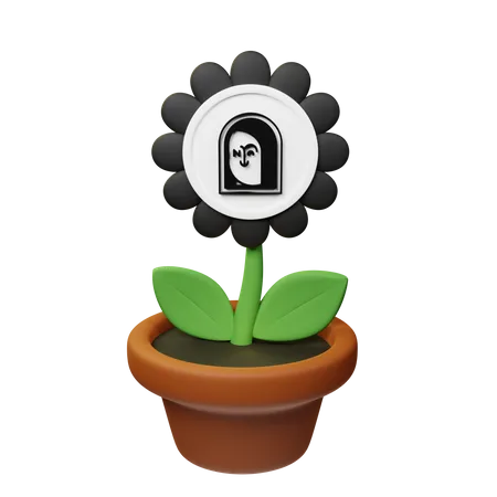 Nft Crypto Plant Pot  3D Icon