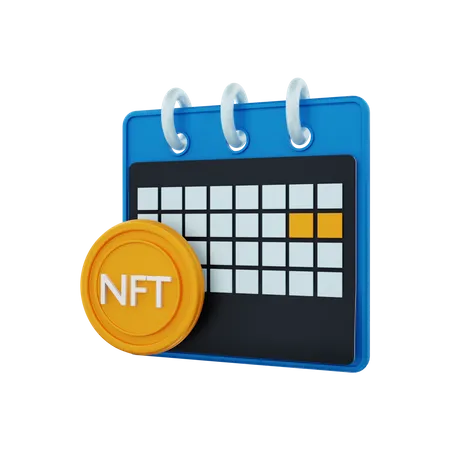 Date de négociation du NFT  3D Illustration