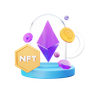 3d nft diamond logo