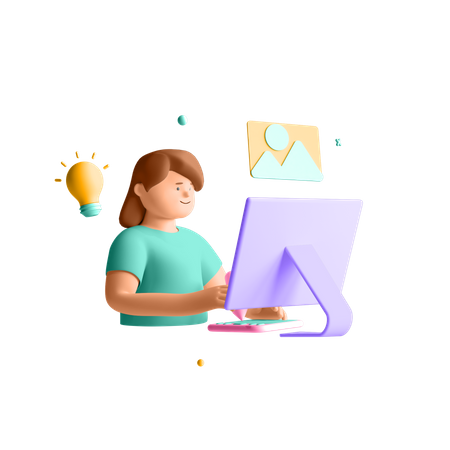 NFT Digital Female Artist  3D Icon