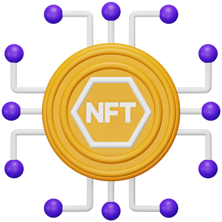 Nft Digital Token  3D Icon