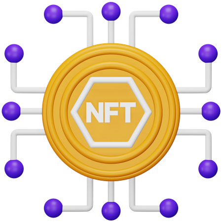Nft Digital Token  3D Icon