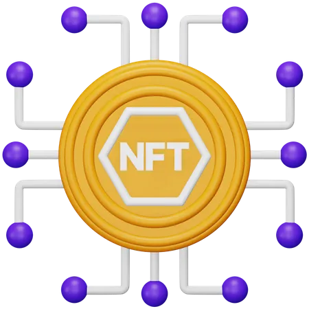 Nft Digital Token  3D Icon