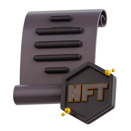 Piece NFT 3 D Certifiee Avec Icone De Couleur Noire 3D Icon