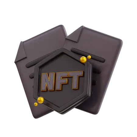 3 D NFT Coin Document With Black Color Icon 3D Icon