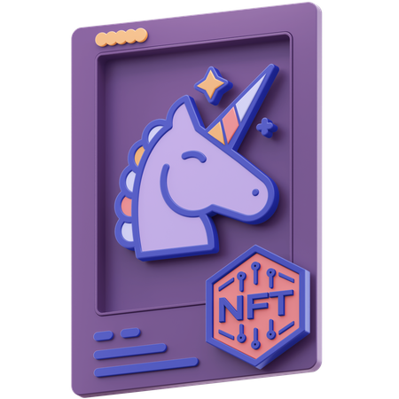 NFT-Einhorn  3D Illustration