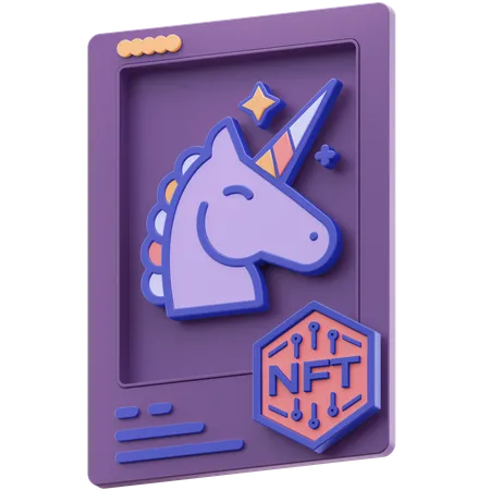 NFT-Einhorn  3D Illustration