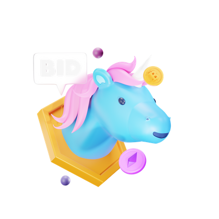 NFT-Einhorn  3D Icon