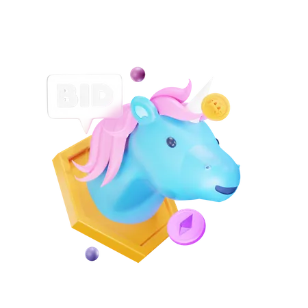 NFT-Einhorn  3D Icon