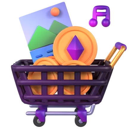 NFT-Einkaufswagen  3D Icon