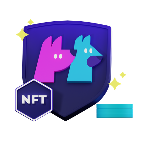 Escudo nft  3D Illustration