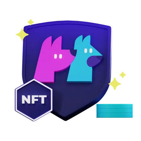 Escudo nft  3D Illustration