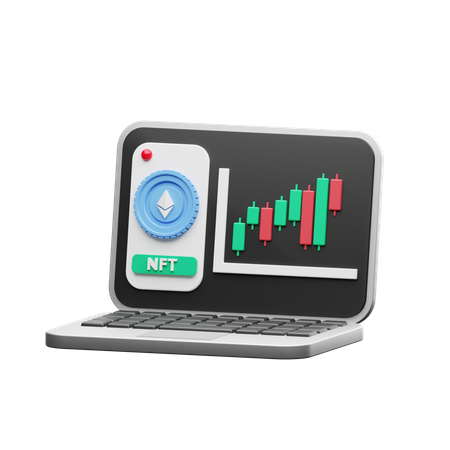 NFT Ethereum chart  3D Illustration