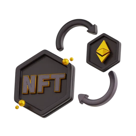 3 D NFT Coin Buy Ethereum With Black Color Icon 3D Icon