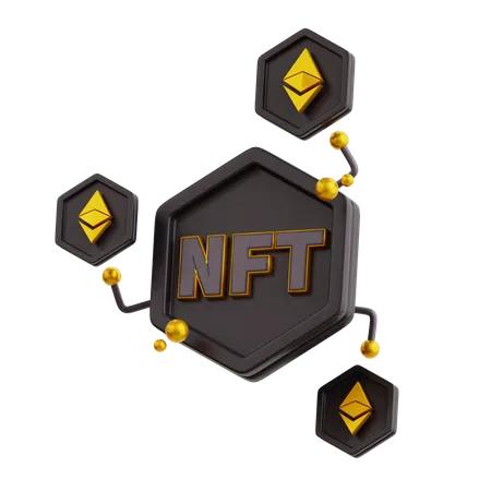 3 D NFT Coin Exchange Ethereum With Black Color Icon 3D Icon