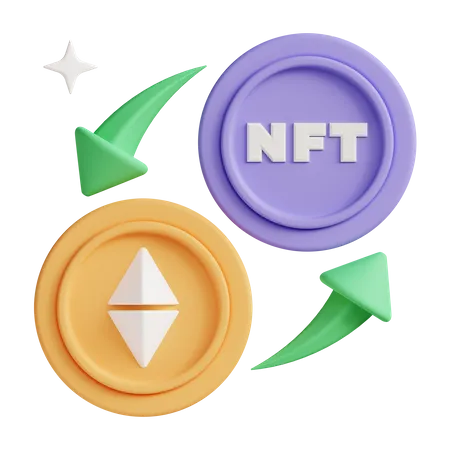 NFT exchange  3D Illustration