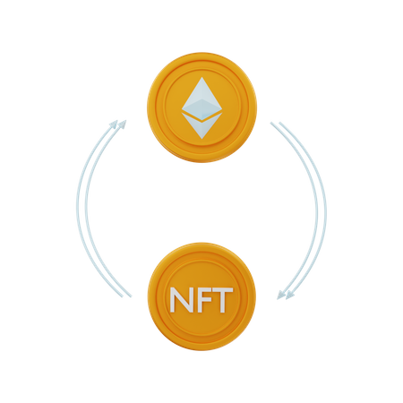 NFT exchange  3D Illustration