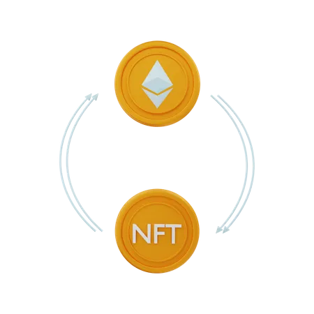 NFT exchange  3D Illustration