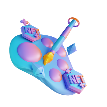 NFT-Farbfarbe  3D Illustration