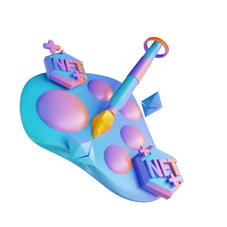 NFT-Farbfarbe  3D Illustration