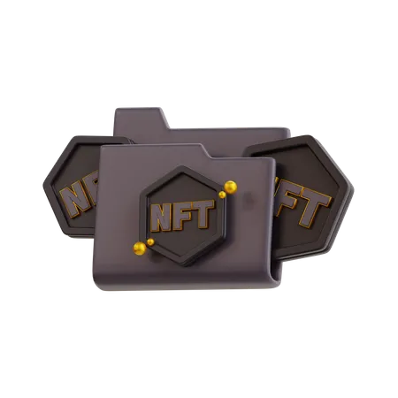 3 D NFT Coin Folder With Black Color Icon 3D Icon