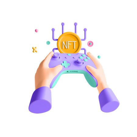 NFT Games  3D Illustration