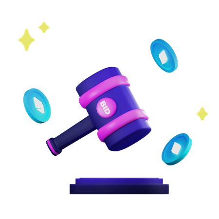 NFT-Gebotshammer  3D Icon