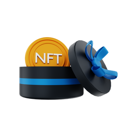 NFT gift box 3D Illustration