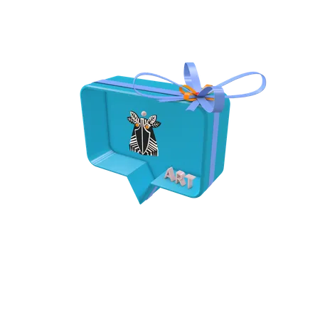 Social Giftbox With Nft Art 3D Icon