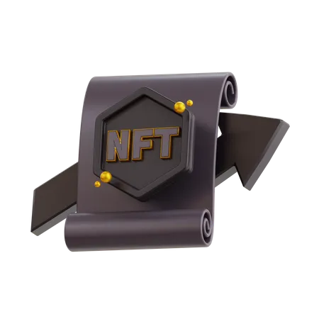 3 D NFT Coin Investment Grrow Up With Black Color Icon 3D Icon