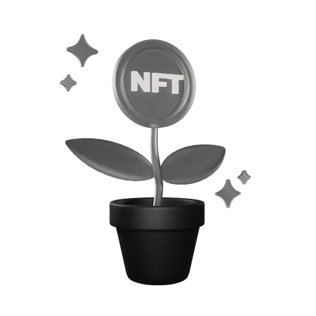 Nft Growth Plant  3D Icon