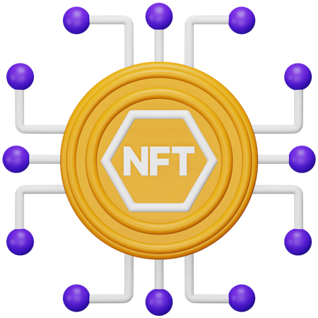 Jeton numérique nft  3D Icon