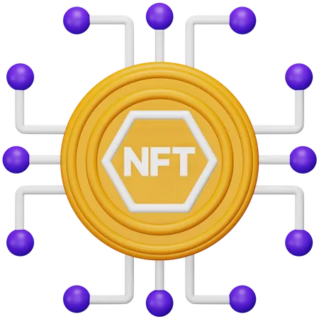 Jeton numérique nft  3D Icon