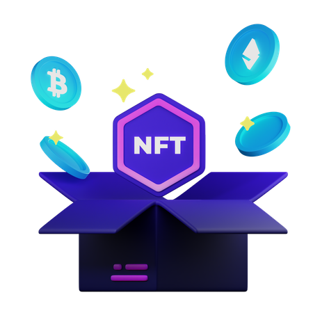 NFT-Kartenbox  3D Illustration
