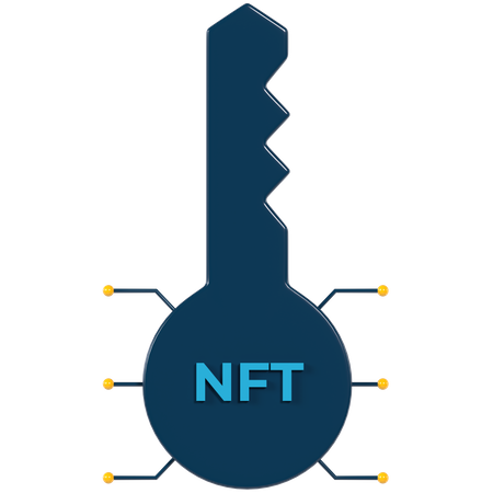 Nft Key  3D Illustration