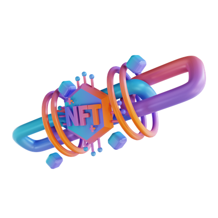 Nft Link  3D Illustration